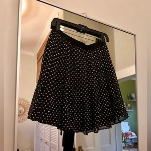 Black and white polkadot circle skirt, lined